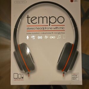 Sentry Tempo DLX100 On-Ear Headphones - Black